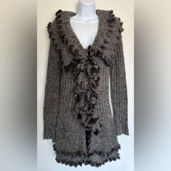 Lapis Sweaters - Lapis Victorian Gothic Knit Ruffled Cardigan